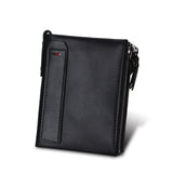 100% Genuine Leather Small Zipper Pocket Men Wallets