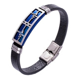 LEather Heartbat Man Bracelets