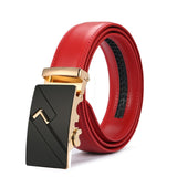 Red Luxury Leather Man Belt