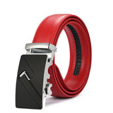 Red Luxury Leather Man Belt