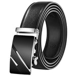 Black Luxury Leather Man Belt