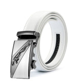 White Luxury Leather Man Belt