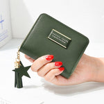 Solid Leather Tassel Small Woman Wallet
